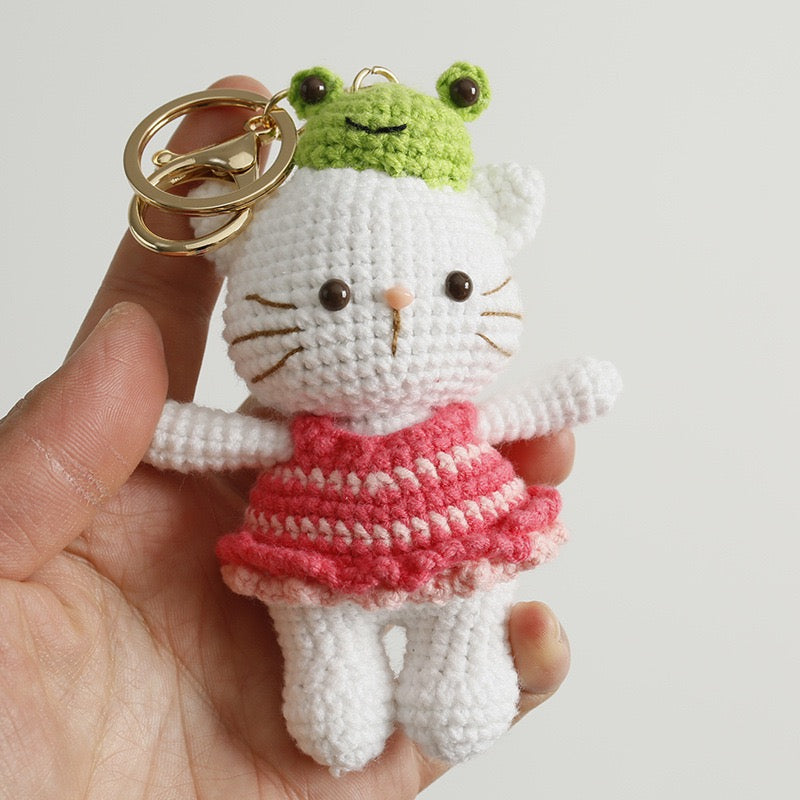 Hello Kitty/Cat with Frog Hat(11 cm/4.3 inch)