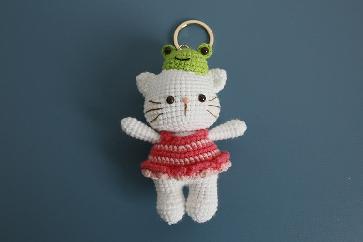 Hello Kitty/Cat with Frog Hat(11 cm/4.3 inch)