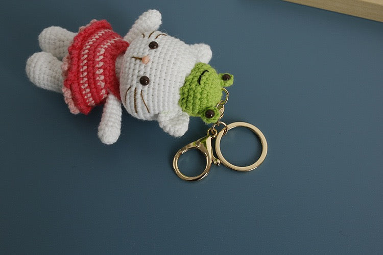 Hello Kitty/Cat with Frog Hat(11 cm/4.3 inch)