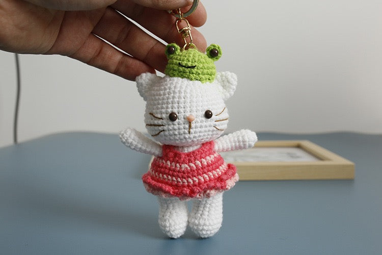 Hello Kitty/Cat with Frog Hat(11 cm/4.3 inch)
