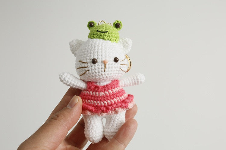 Hello Kitty/Cat with Frog Hat(11 cm/4.3 inch)