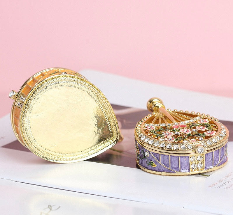 Hand Enameled Jewelry Box- Flower Box(8.5*5.5*2.5 cm/3.3*2.2*1 inch;0.15 kg/5.3 oz)