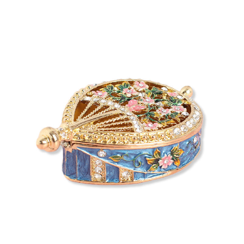 Hand Enameled Jewelry Box- Flower Box(8.5*5.5*2.5 cm/3.3*2.2*1 inch;0.15 kg/5.3 oz)
