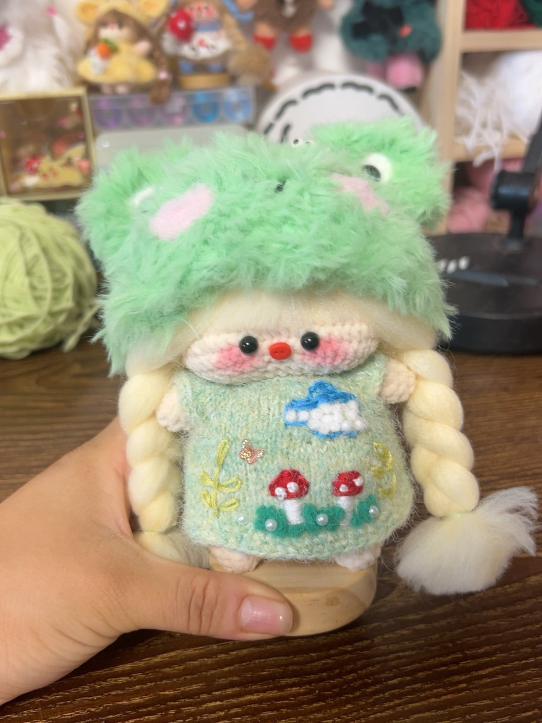 Crochet Doll/Mini Girl/Pig Girl/Knitted Cloth