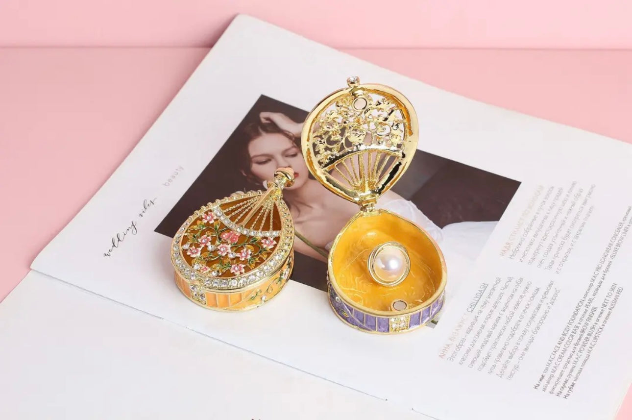 Hand Enameled Jewelry Box- Flower Box(8.5*5.5*2.5 cm/3.3*2.2*1 inch;0.15 kg/5.3 oz)