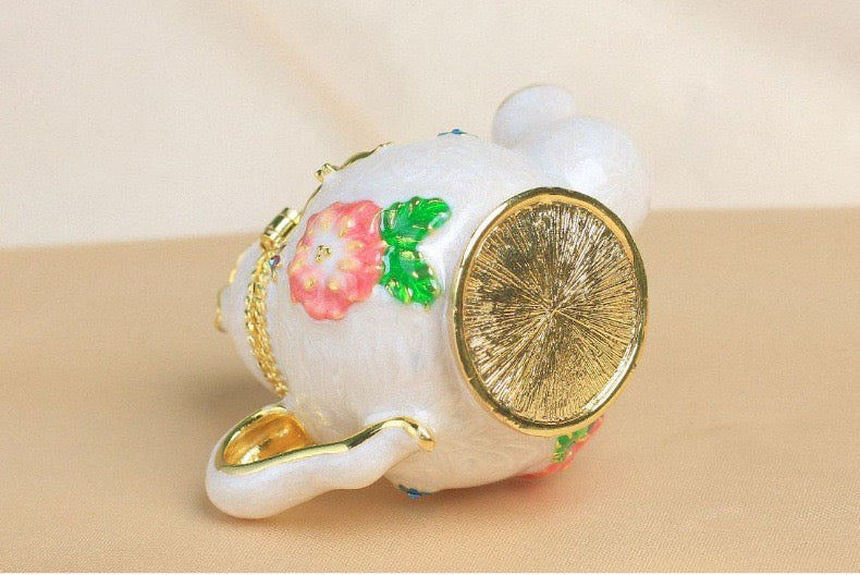 Hand Enameled Jewelry Box- Flower Pot(7.5*4.5*6 cm/3*1.8*2.4 inch)