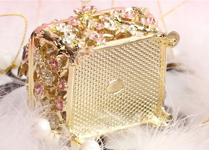 Hand Enameled Jewelry Box- Peacock(5.5*6.5 cm/2.2*2.6 inch)