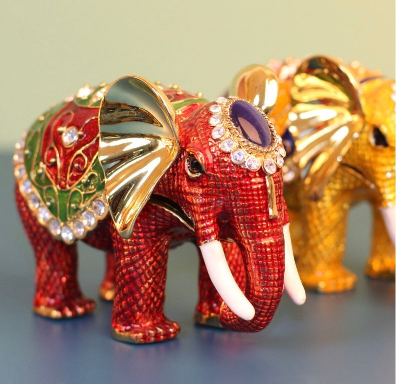 Hand Enameled Jewelry Box- Elephant(12.5*9 cm/4.9*3.5inch;0.66 kg/23.3 oz)