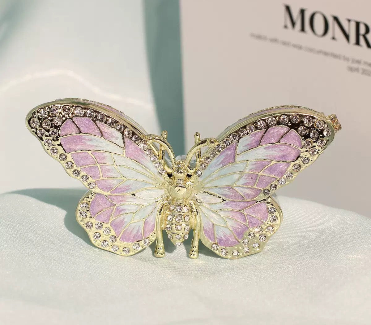 Hand Enameled Jewelry Box- Butterfly(10*5.5*2.5 cm/3.9*2.2*1 inch;0.205 kg/7.2 oz)
