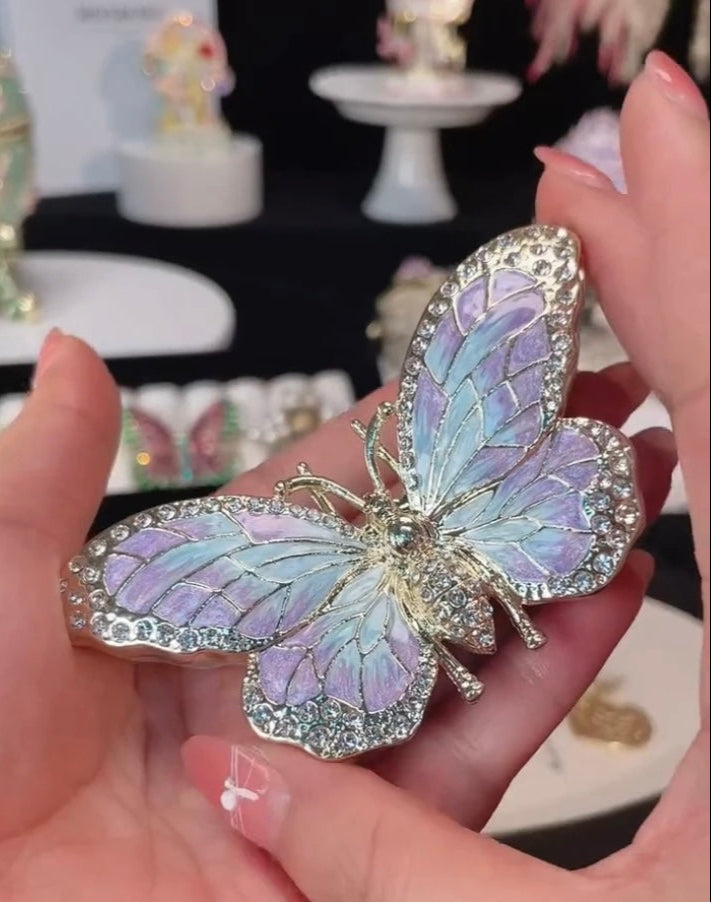 Hand Enameled Jewelry Box- Butterfly(10*5.5*2.5 cm/3.9*2.2*1 inch;0.205 kg/7.2 oz)
