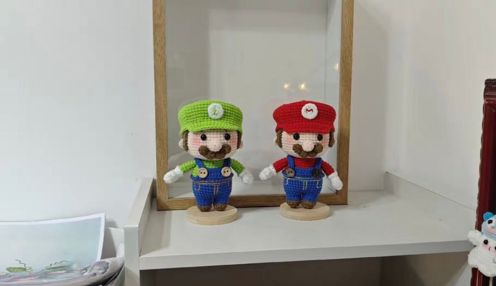 Crochet Mario+Luigi(11 cm/4.3 inch)