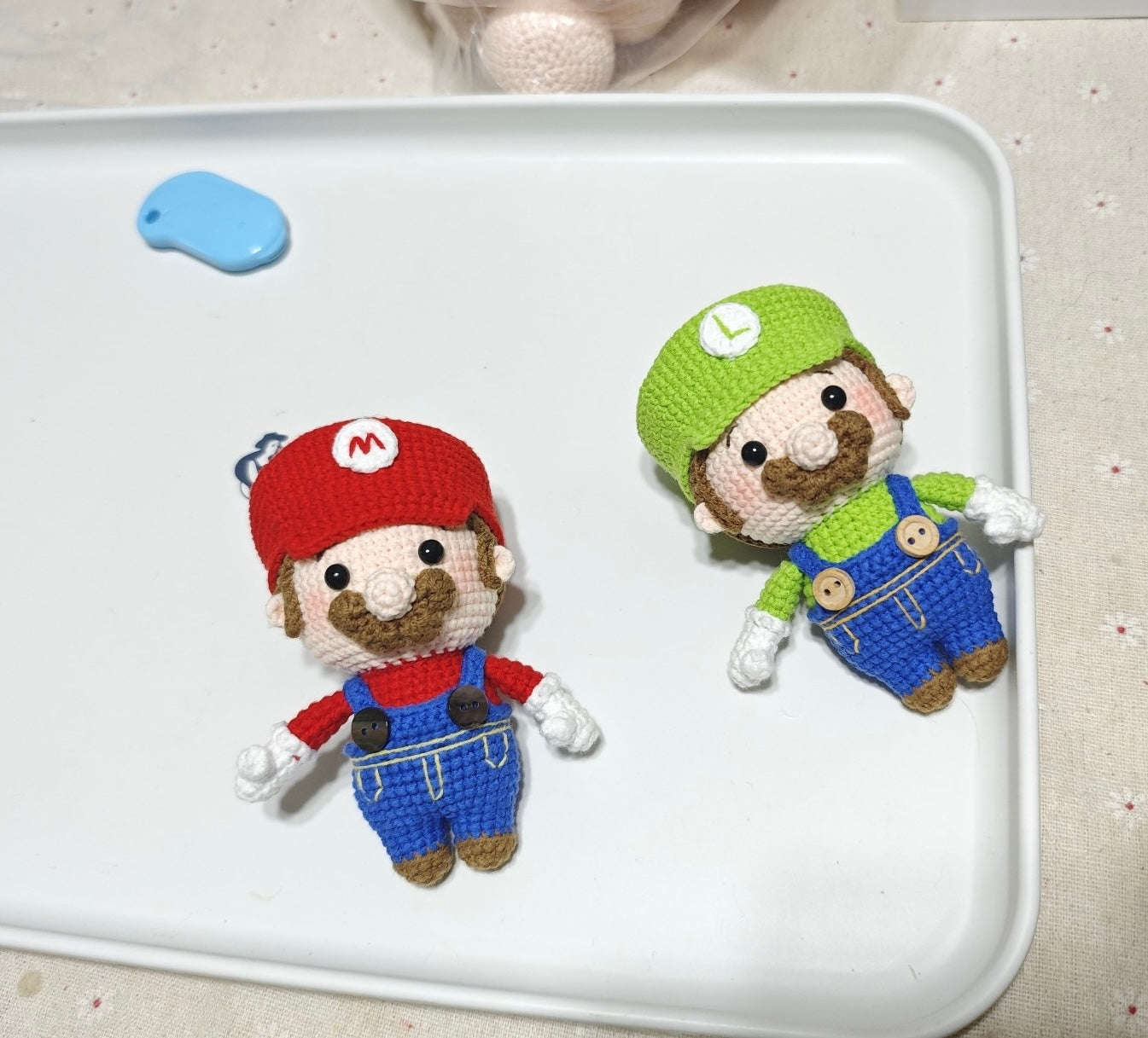 Crochet Mario+Luigi(11 cm/4.3 inch)