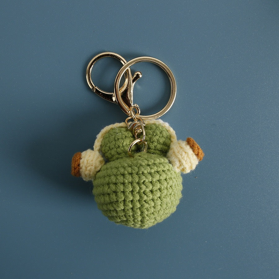 Mini Frog with Headphone Keychain
