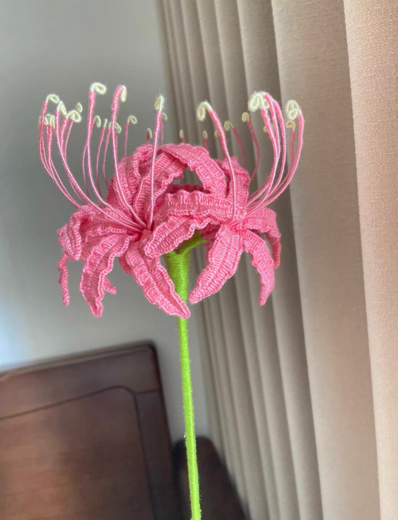 Spider Lily with Long Stem/Lace Cotton(5 flower/30 petals)
