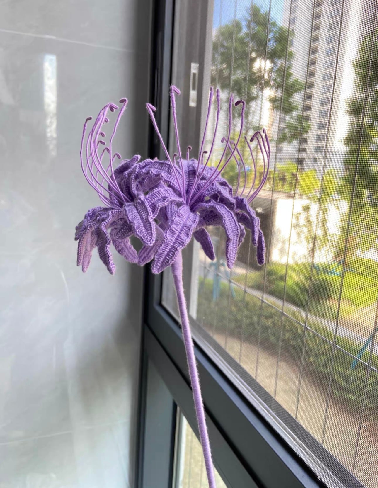 Spider Lily with Long Stem/Lace Cotton(5 flower/30 petals)