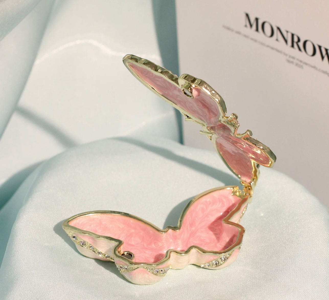 Hand Enameled Jewelry Box- Butterfly(10*5.5*2.5 cm/3.9*2.2*1 inch;0.205 kg/7.2 oz)