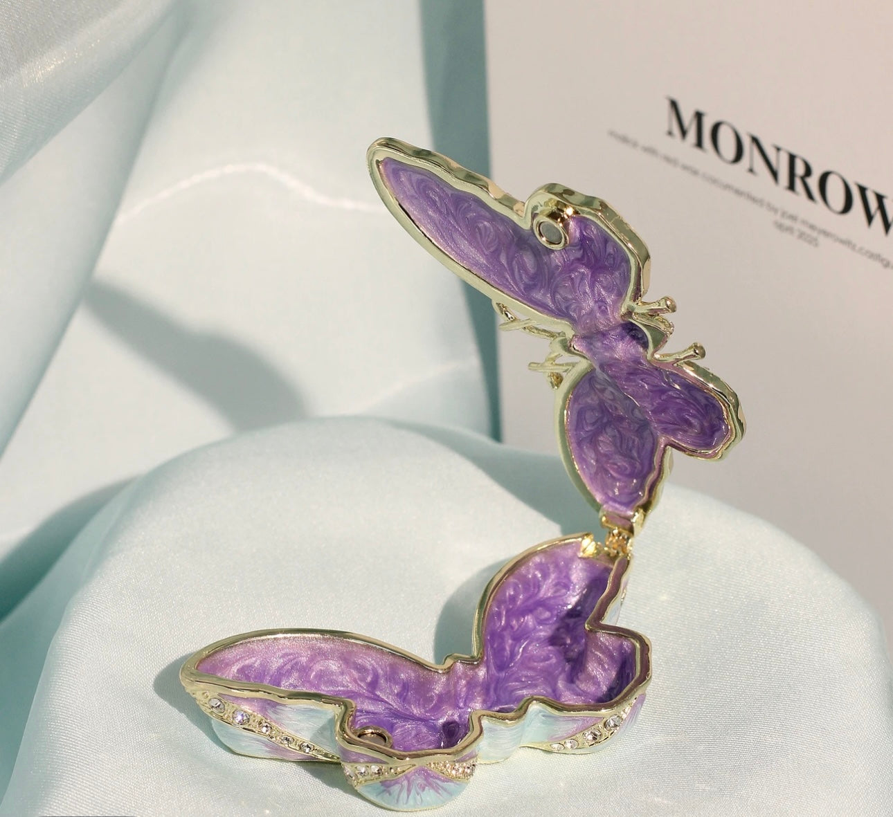 Hand Enameled Jewelry Box- Butterfly(10*5.5*2.5 cm/3.9*2.2*1 inch;0.205 kg/7.2 oz)