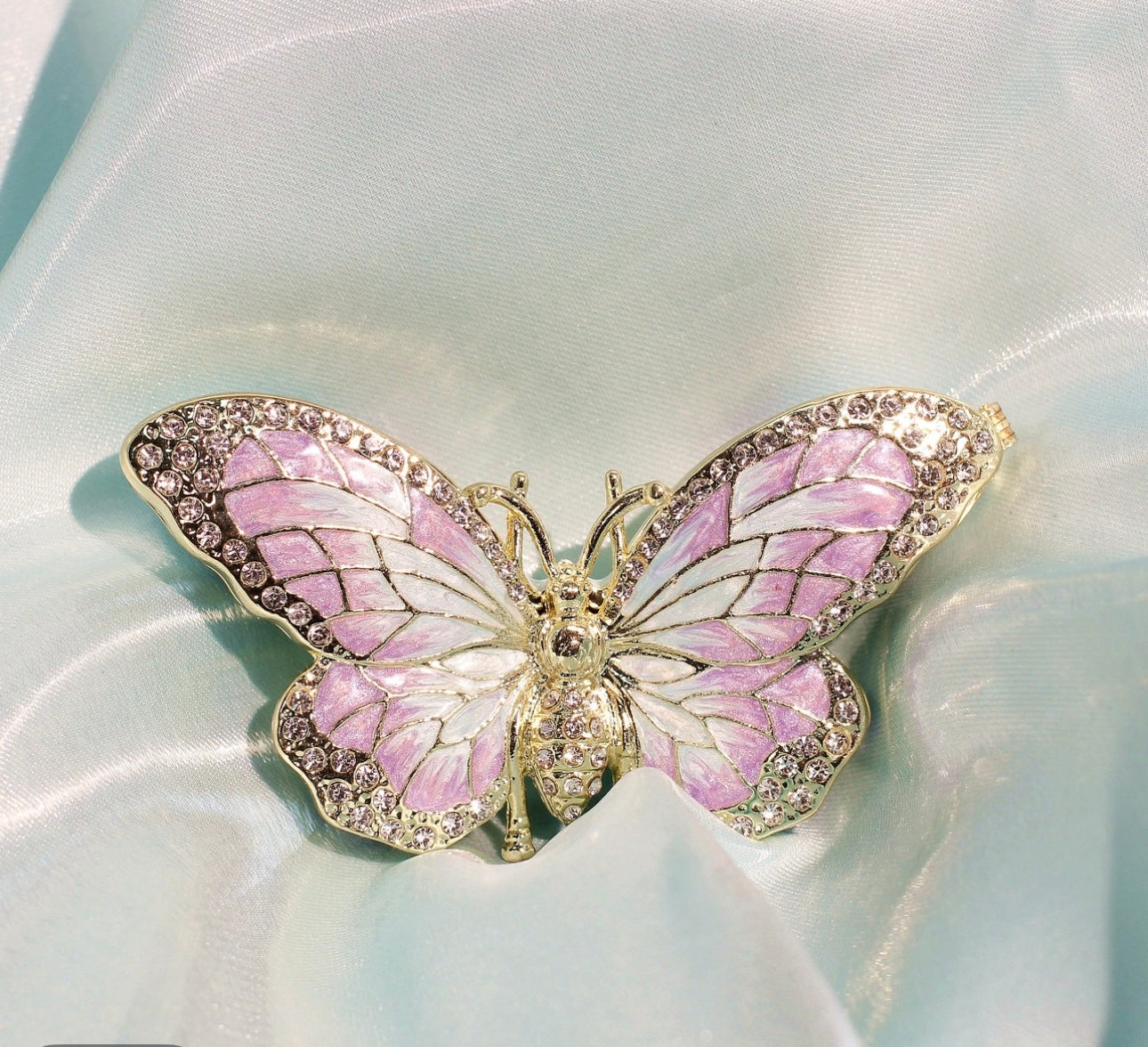 Hand Enameled Jewelry Box- Butterfly(10*5.5*2.5 cm/3.9*2.2*1 inch;0.205 kg/7.2 oz)
