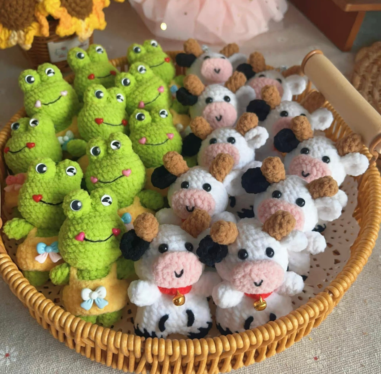 Crochet Frog/Panda/Milk Cow(7 cm/2.8 inch)
