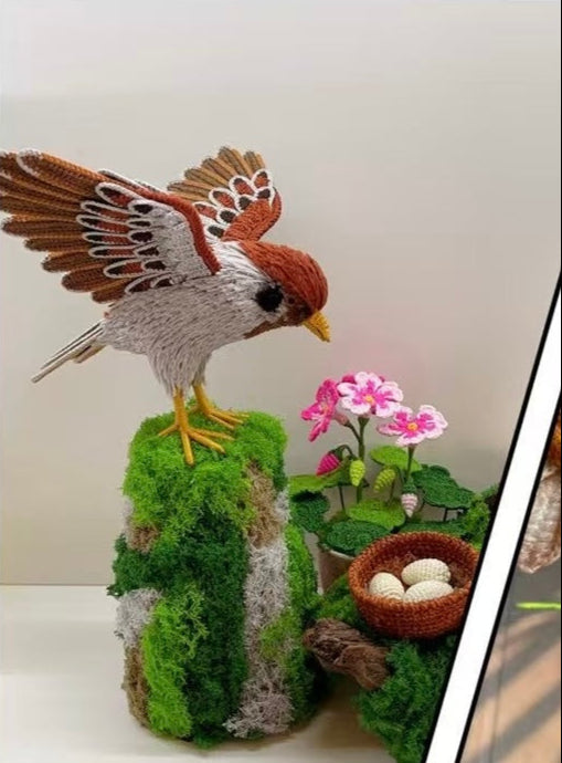Crochet Bird- Hollow Cotton
