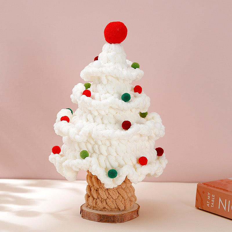 Crochet Christmas Tree with Wooden Base