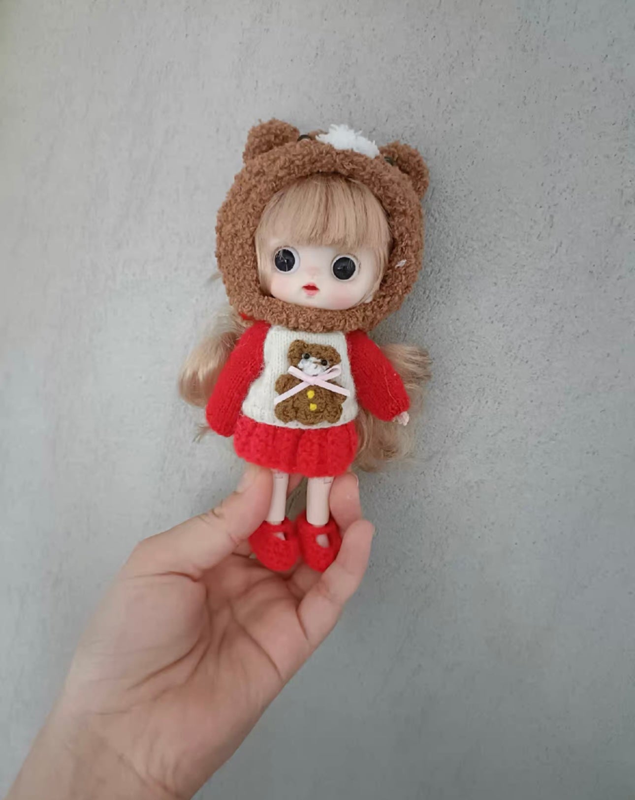 Doll with Knitted Outfit(11 cm/4.3 inch)