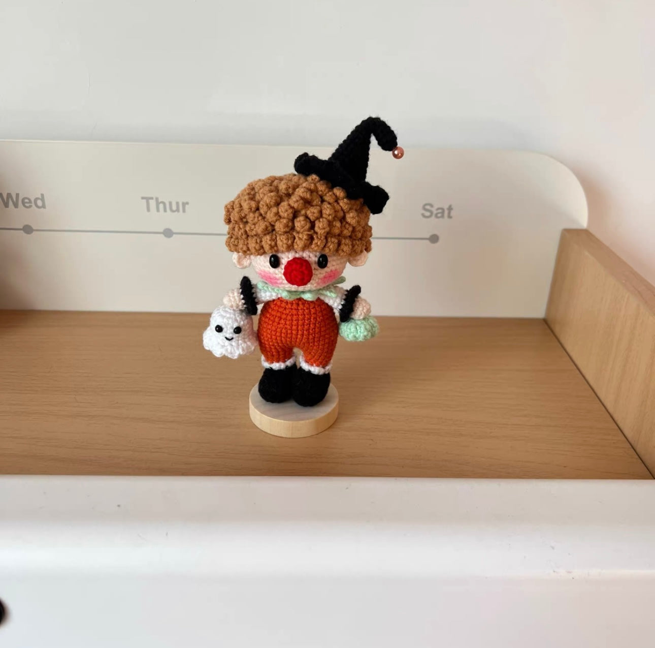Crochet Clown with Ghost Toy