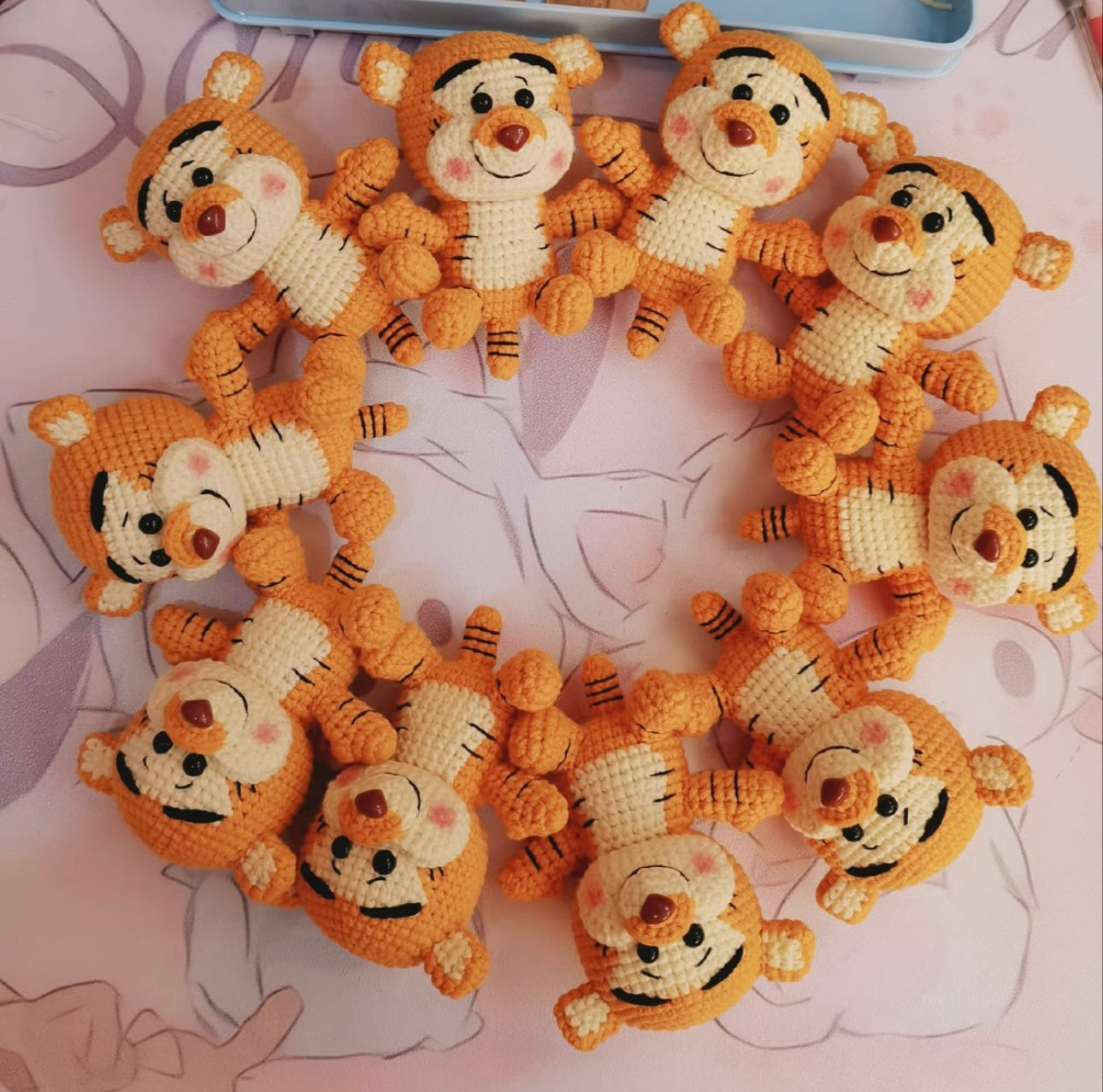 Crochet Winnie the Pool/Piglet/Tigger/Eeyore(9 cm/3.5 inch)