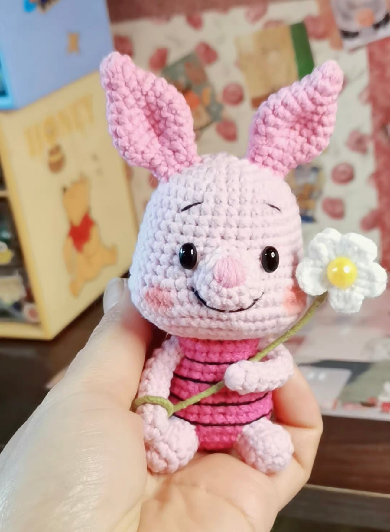 Crochet Winnie the Pool/Piglet/Tigger/Eeyore(9 cm/3.5 inch)