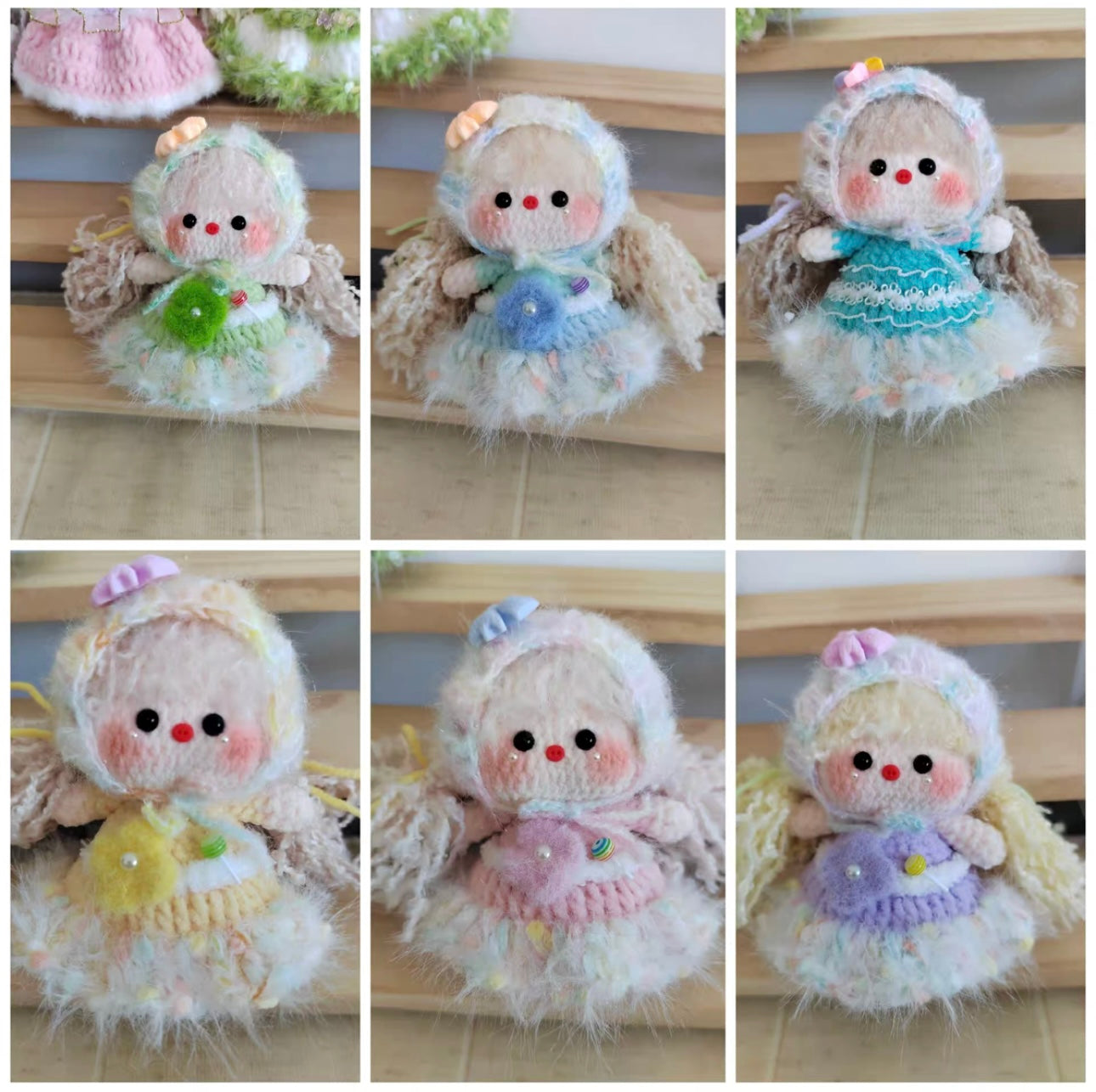 Crochet Magnetic Pig Girl/Head and Body can be Separated (Smell: 7 cm/2.8 inch;Medium: 11 cm/4.3 inch)