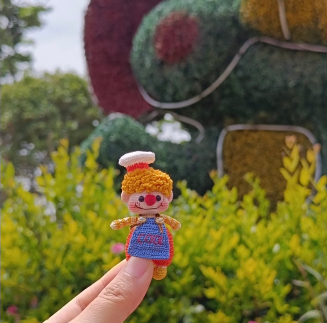 Crochet Clown Cook/Micro Crochet/Lace Cotton(6 cm/2.4 inch)