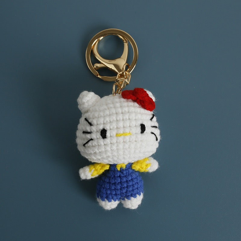Crochet Hello Kitty Keychain