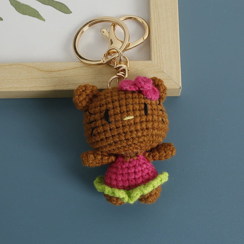 Crochet Hello Kitty Keychain