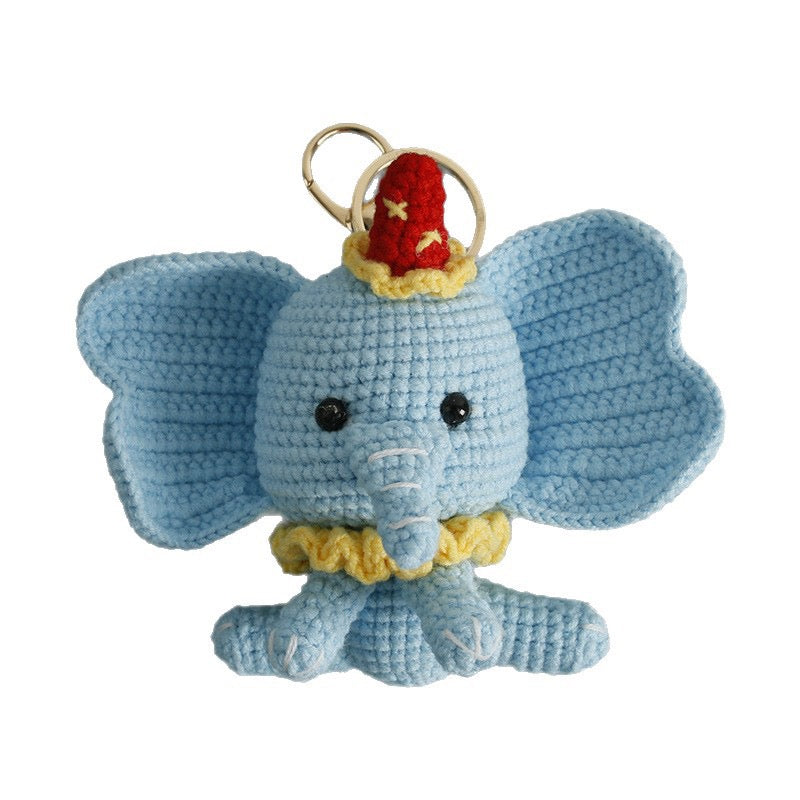 Crochet Blue Elephant Keychain