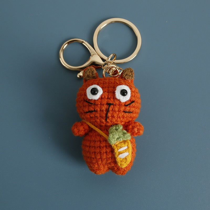 Crochet Funny Cat Keychain