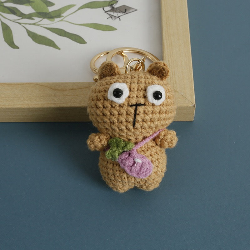 Crochet Funny Cat Keychain