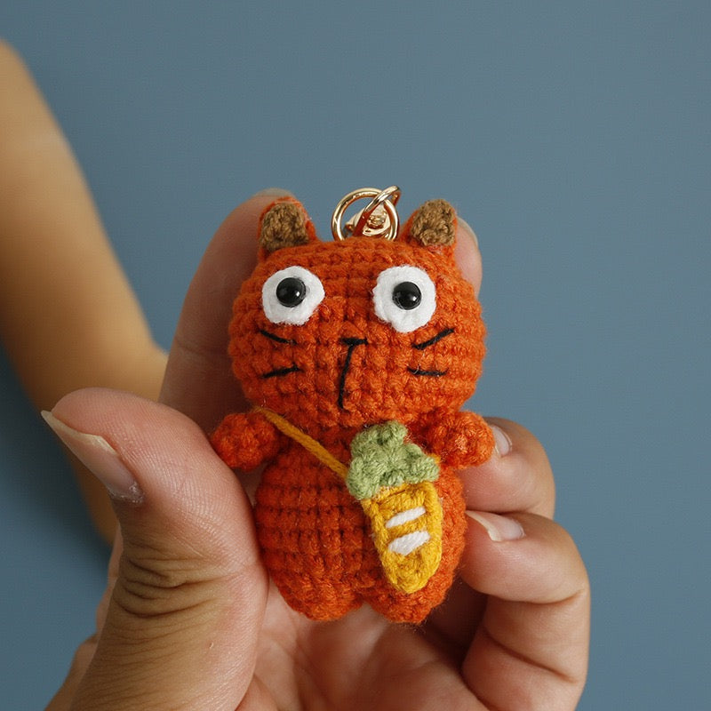 Crochet Funny Cat Keychain