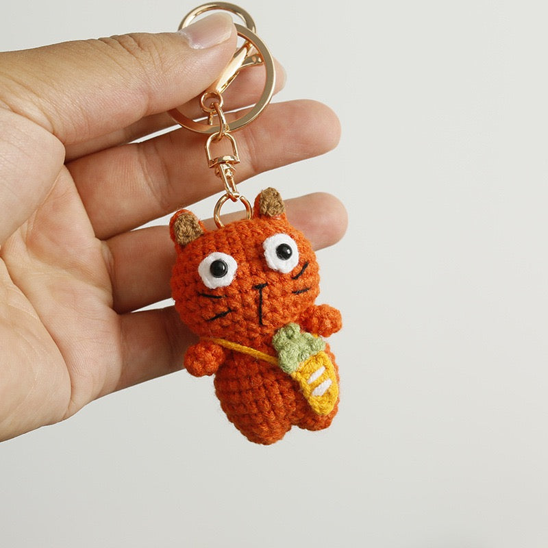 Crochet Funny Cat Keychain
