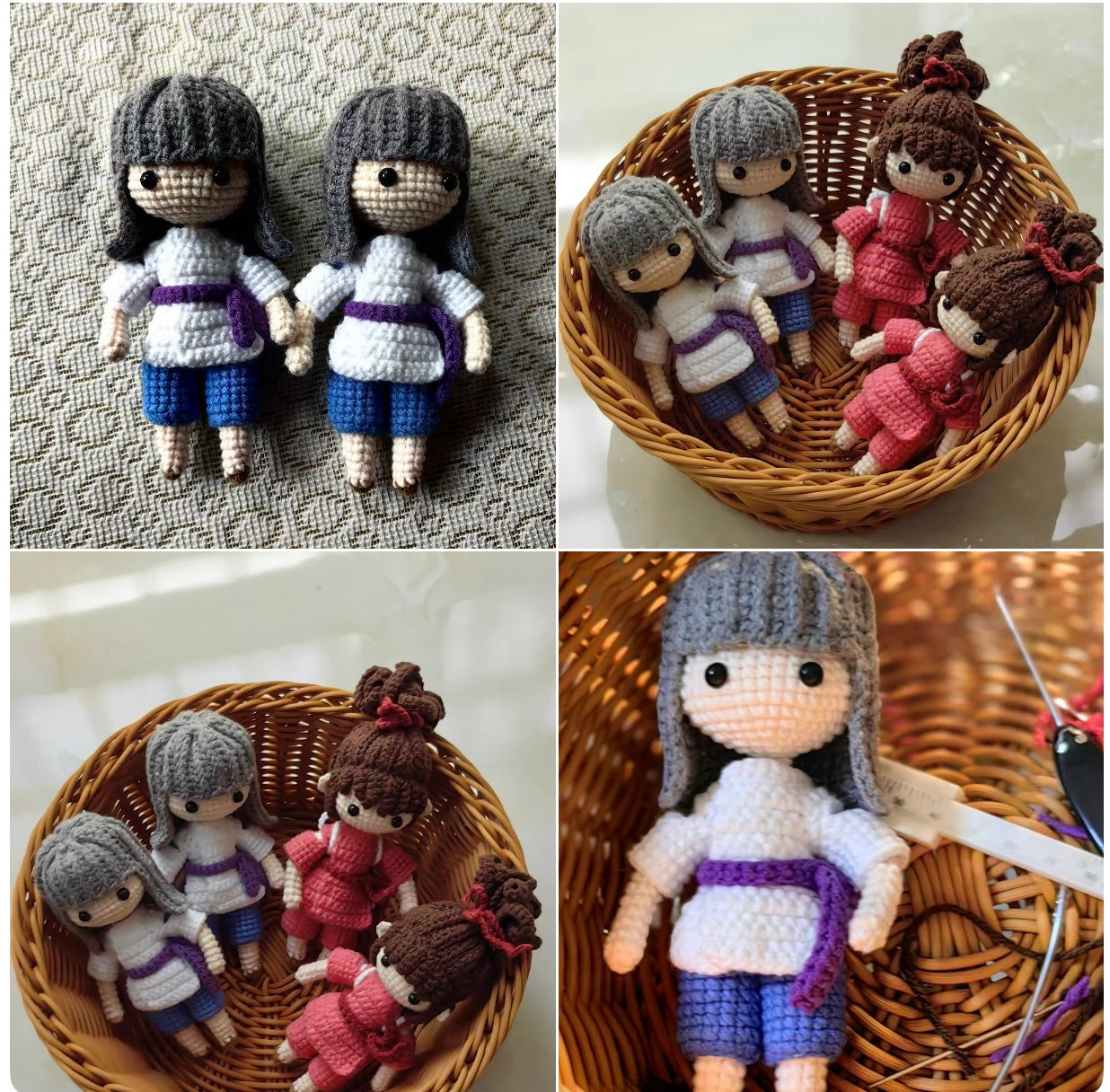 Crochet Chihiro/Haku/Spired Away/Girl(15 cm/5.9 inch)