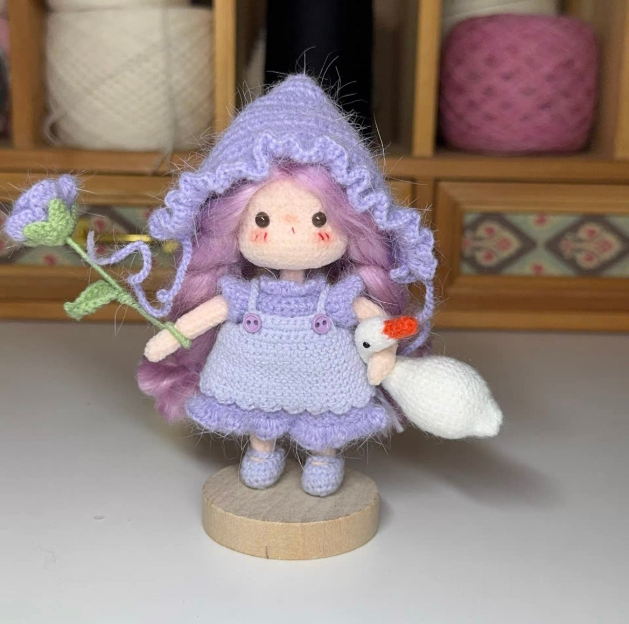 Goose Girl/Mini Girl/Purple Rose(12 cm/4.7 inch)