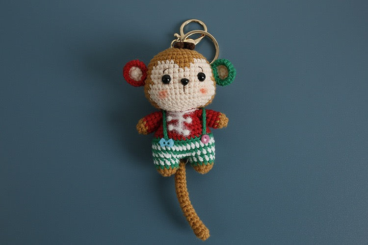 Christmas Monkey Keychain