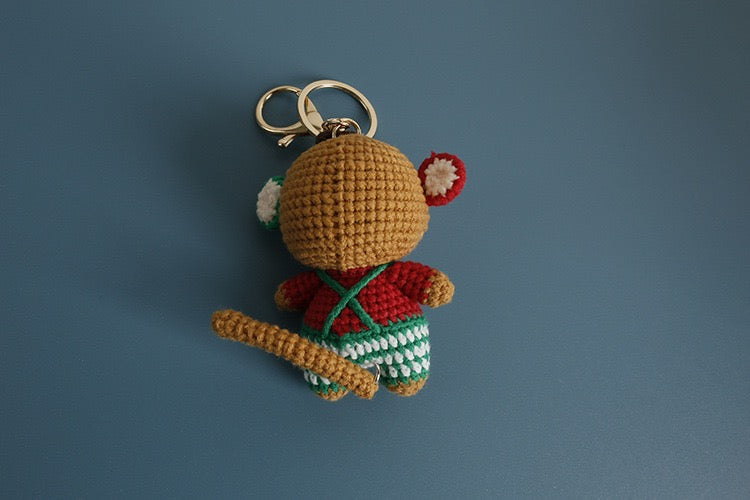 Christmas Monkey Keychain