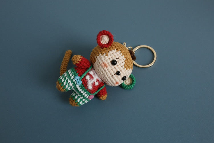Christmas Monkey Keychain