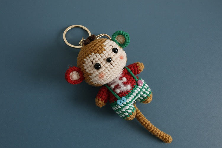 Christmas Monkey Keychain