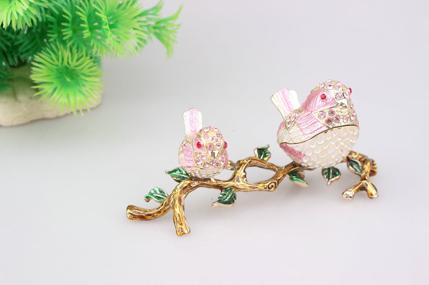 Hand Enameled Jewelry Box- Birds(11.5*5 cm/4.5*2 inch;0.15 kg/5.3 oz)
