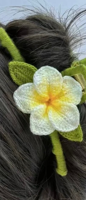 Plumeria Flower Hair Claw Clip