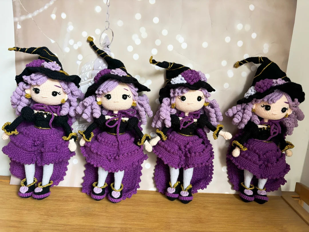 Crochet Witch Doll/Girl with Dog and Broom