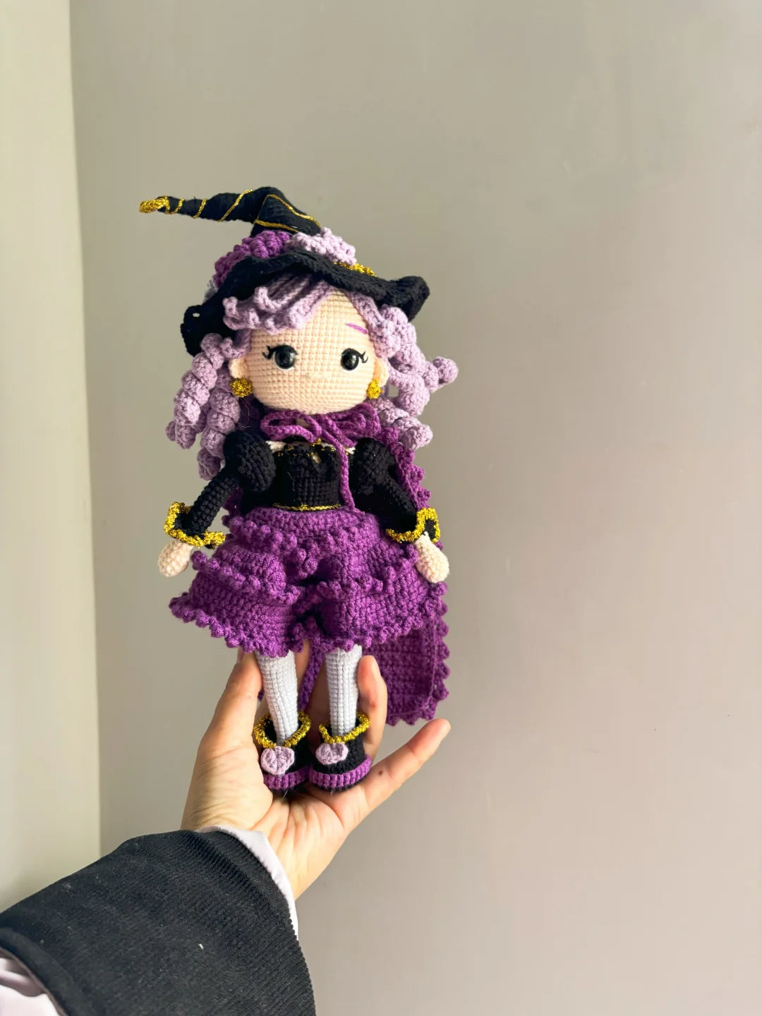 Crochet Witch Doll/Girl with Dog and Broom