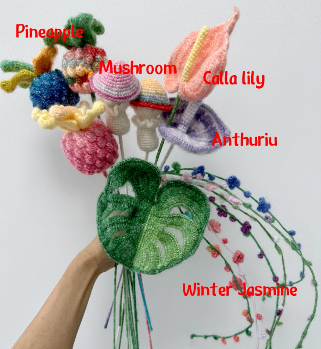 Crochet Mystery Flowers - Mohair