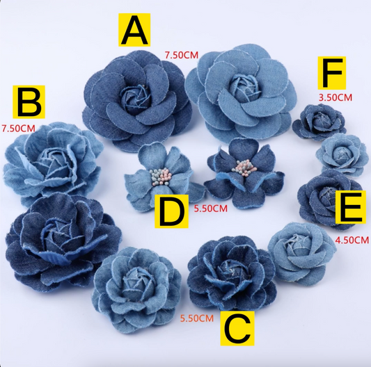 Denim Fabric Flower(20% off Over 10 Items; 50% off Over 50 Items)